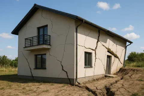 Casa con grietas