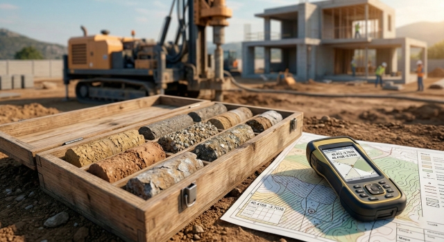 muestras de sondeo geotécnico