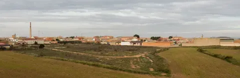 Vista de Luceni y de los campos que enmarcan el municipio.