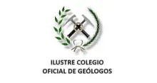 Logotipo del Ilustre Colegio Oficial de Geólogos con símbolos de geología.