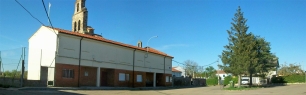 La plaza de Huerga de Garaballes, una de las localidades que forman el municipio de Soto de la Vega.