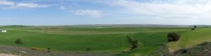 Panorámica de La Alberca de Záncara y de los campos que rodean el municipio.